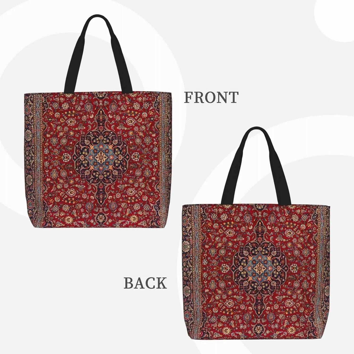 Tote Bag For Women Persian Turkish Oriental Shoulder Bags Large Grocery Handbag Crossbody Bag For Work Travel Shopping
