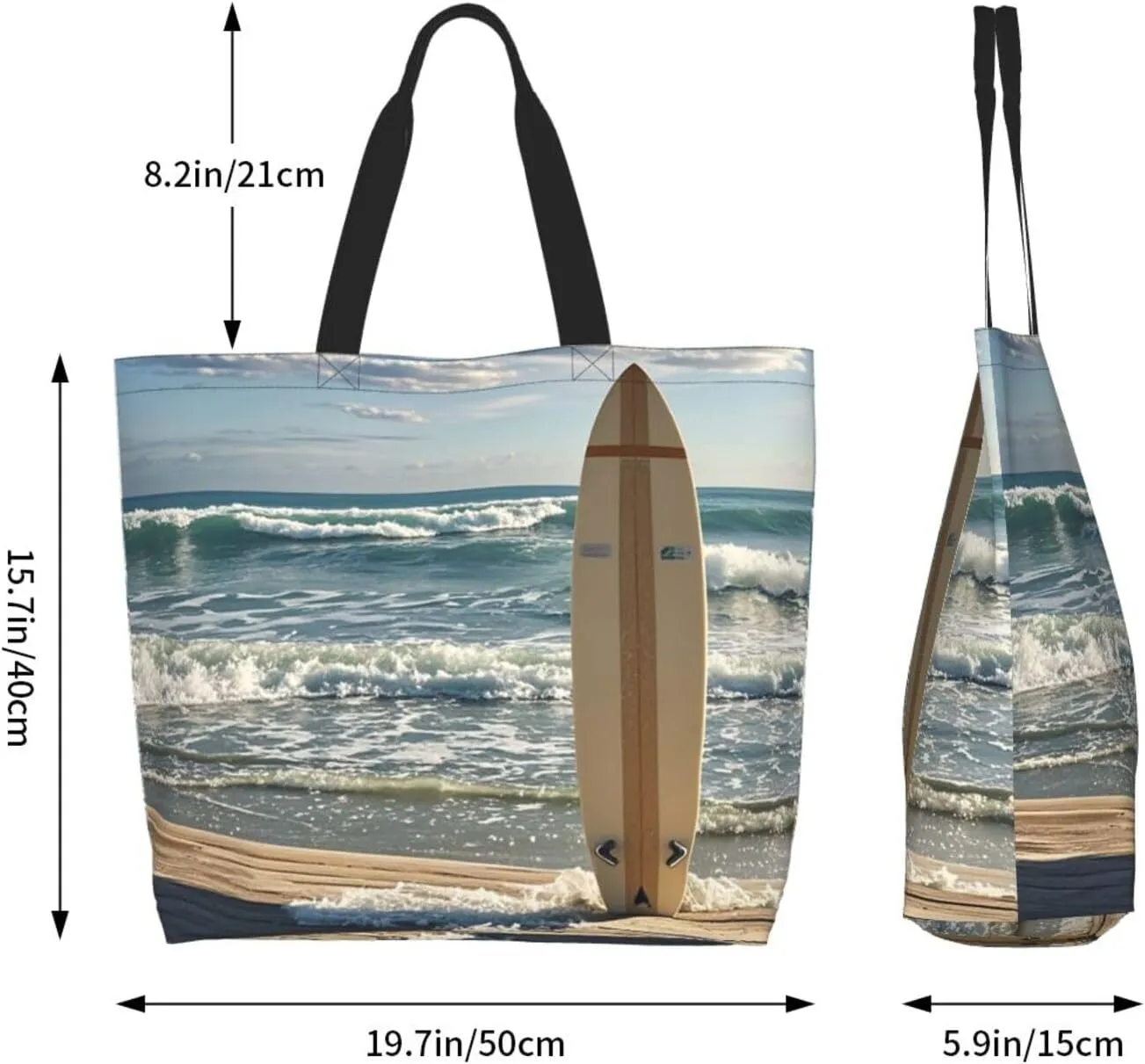 Tote Bag for Women Turquoise Blue Gold Marble Grocery Bag Foldable Shopping Bags Reusable Large Tote Bag