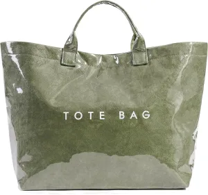 Tote Bag for Women,Large Work Tote Bag Clear Plastic Handbag PVC Letter Printed Bag Kraft Paper Hobo Bag with Handle