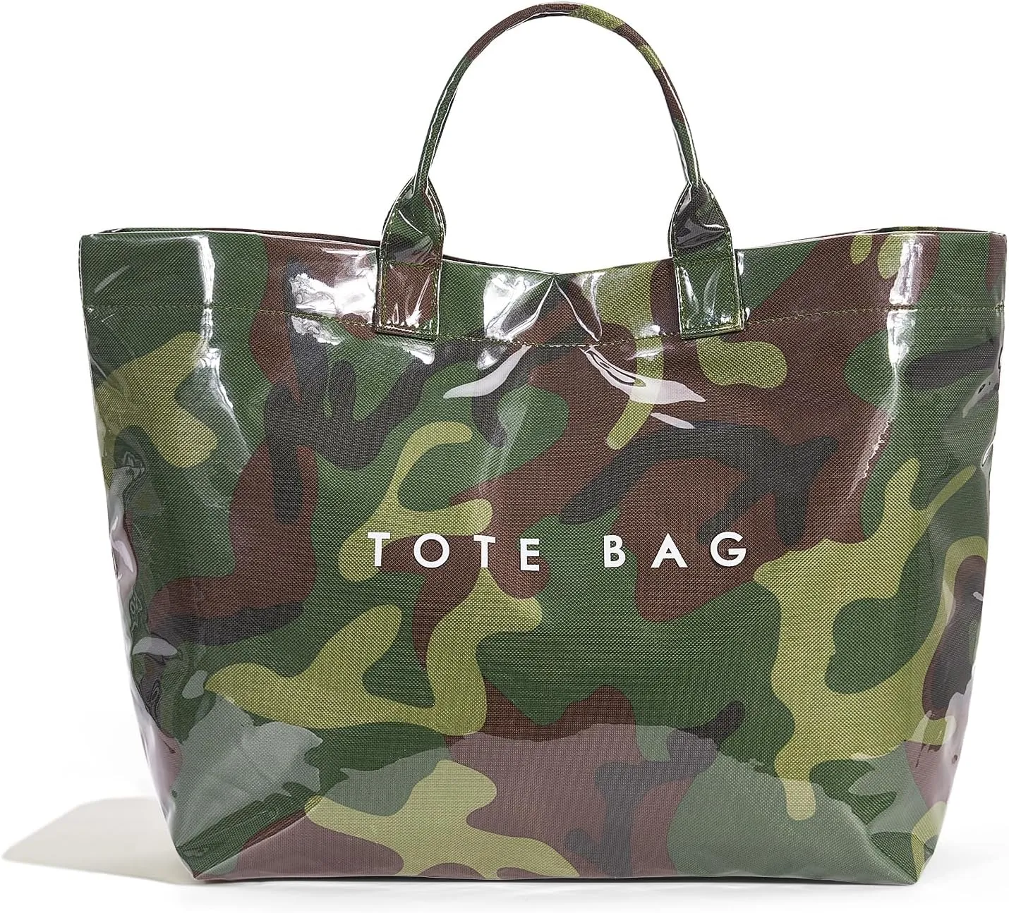 Tote Bag for Women,Large Work Tote Bag Clear Plastic Handbag PVC Letter Printed Bag Kraft Paper Hobo Bag with Handle