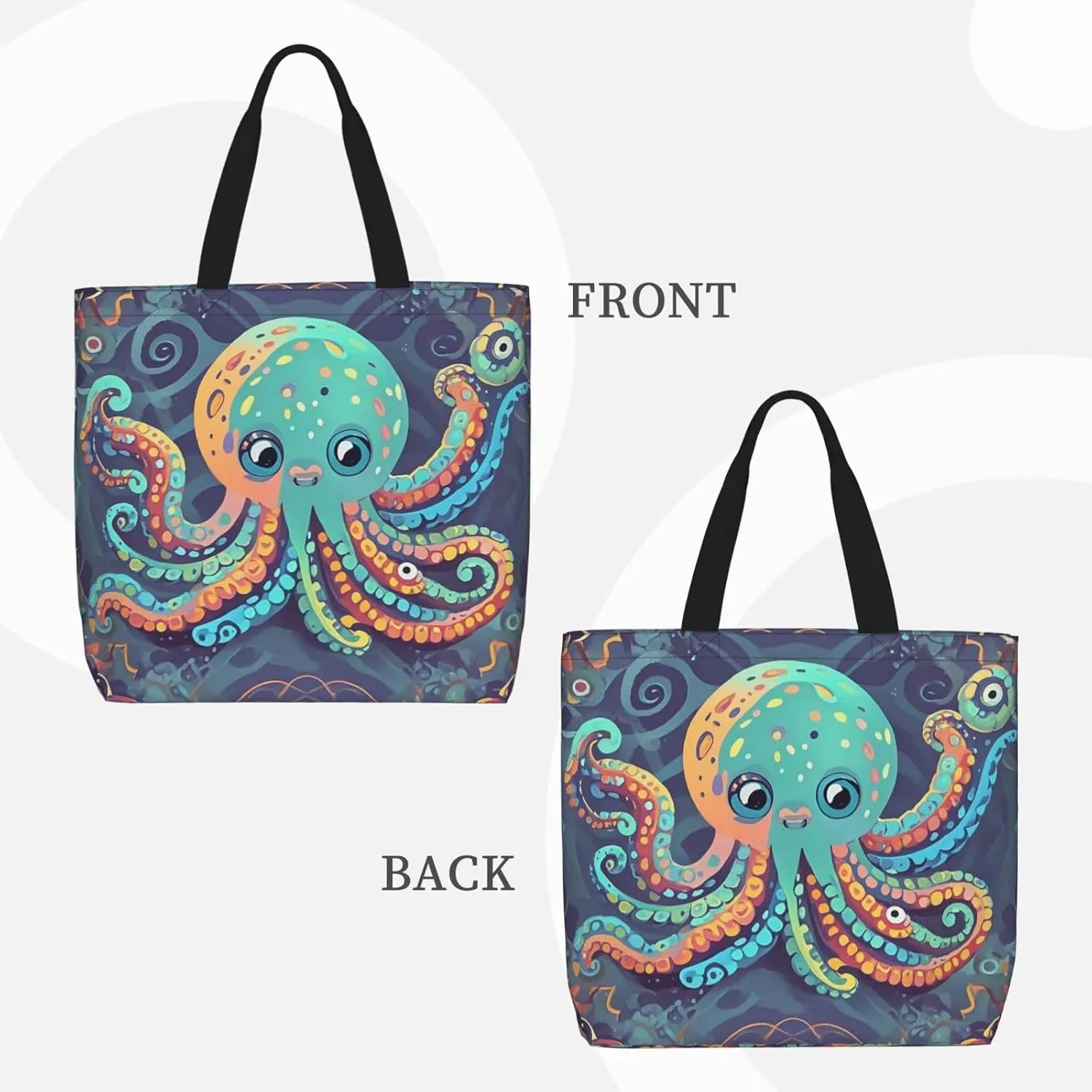 Tote Bag Large Capacity Grocery Bag With Zipper Bird standing on pig's head Shopping Bag Shoulder Bag for Women