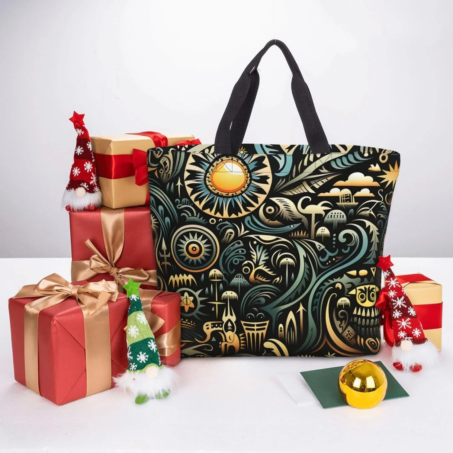 Tote Bag Large Capacity Grocery Bag With Zipper Cute Bunnys Shopping Bag Shoulder Bag for Women