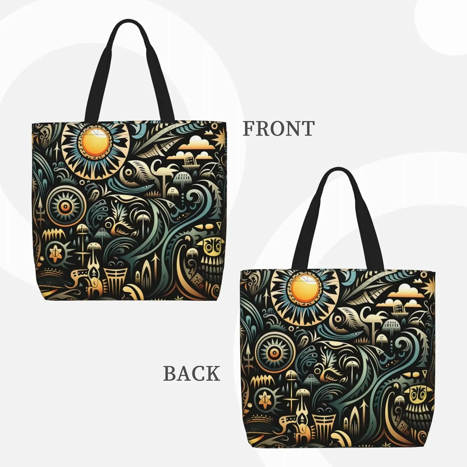 Tote Bag Large Capacity Grocery Bag With Zipper Cute Bunnys Shopping Bag Shoulder Bag for Women