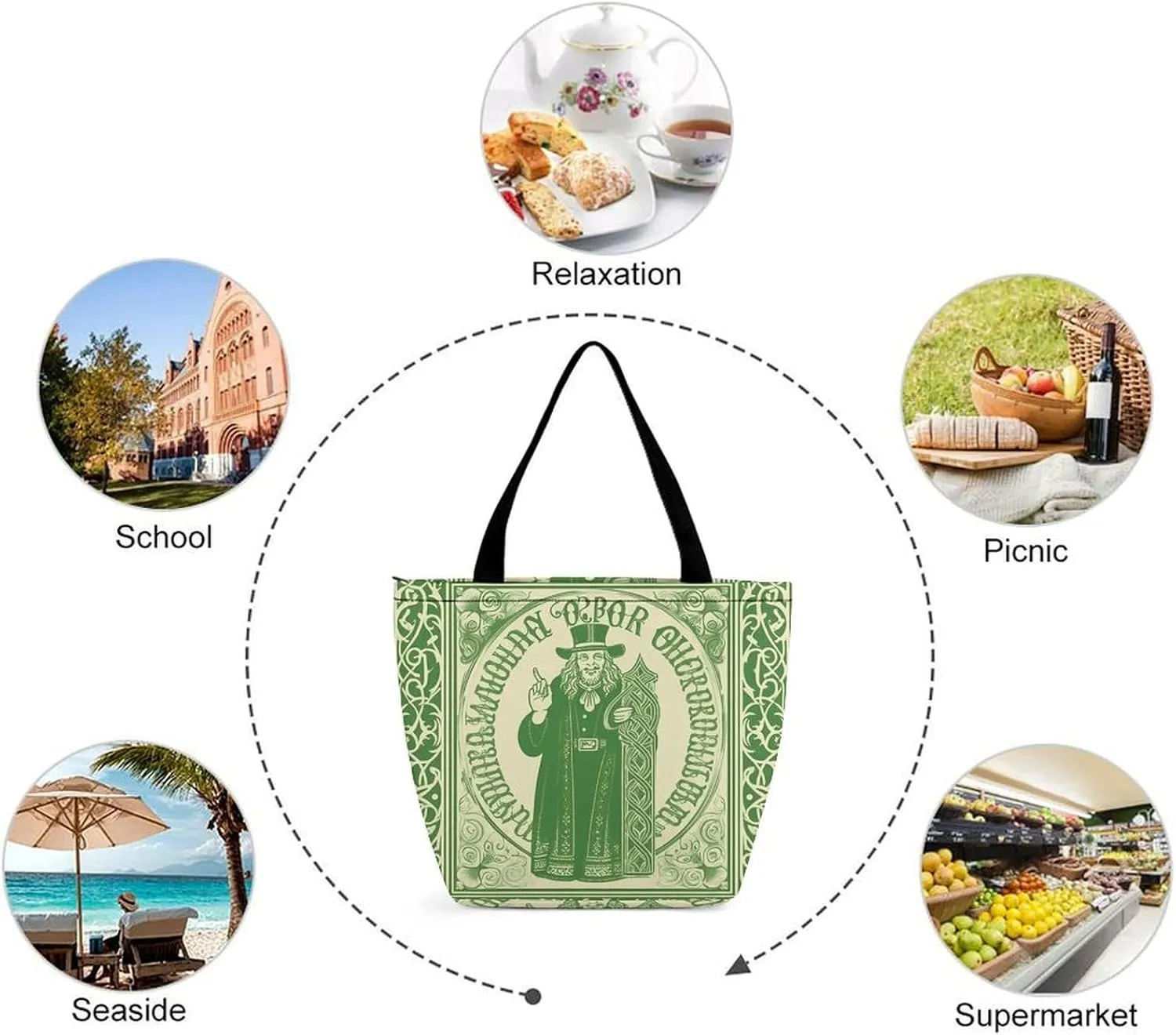 Tote Bag Reusable Grocery Bag Foldable Shopping Bag Extra Large Shoulder Bag Rooster Tote Bag for Travel Work