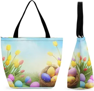 Tote Bag Reusable Grocery Bag with Zipper Astronaught with Beer Women Shopping Bag Large Handbag for Work Travel