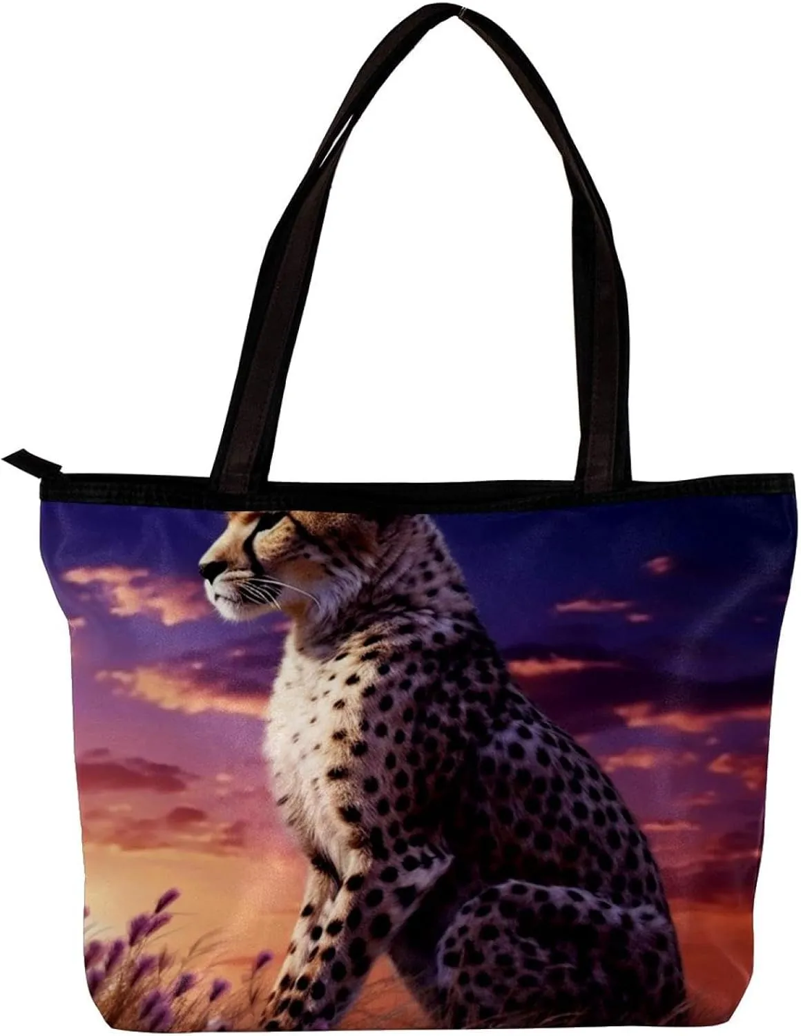 Tote Bags for Women,Womens Handbags,Small Tote Bag,African Savannah Animal Leopard