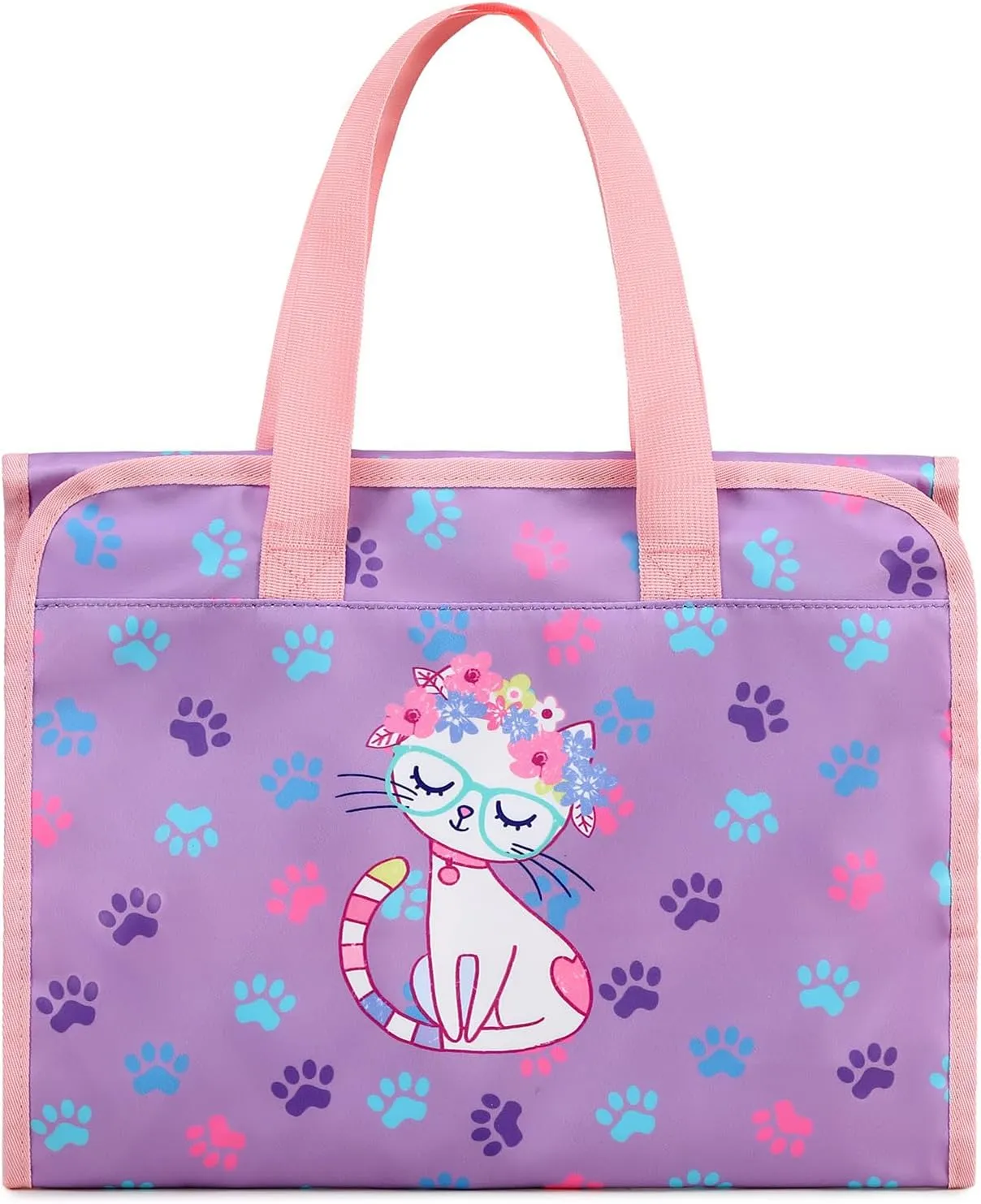 Toy Dolls Storage Bag Tote Carrying Case Compatible with LOL Surprise Toys Dolls Omg, Hanging Organizer Storage Bag with 8 Clear Window Pockets, Bag Only (04-Cat Purple)