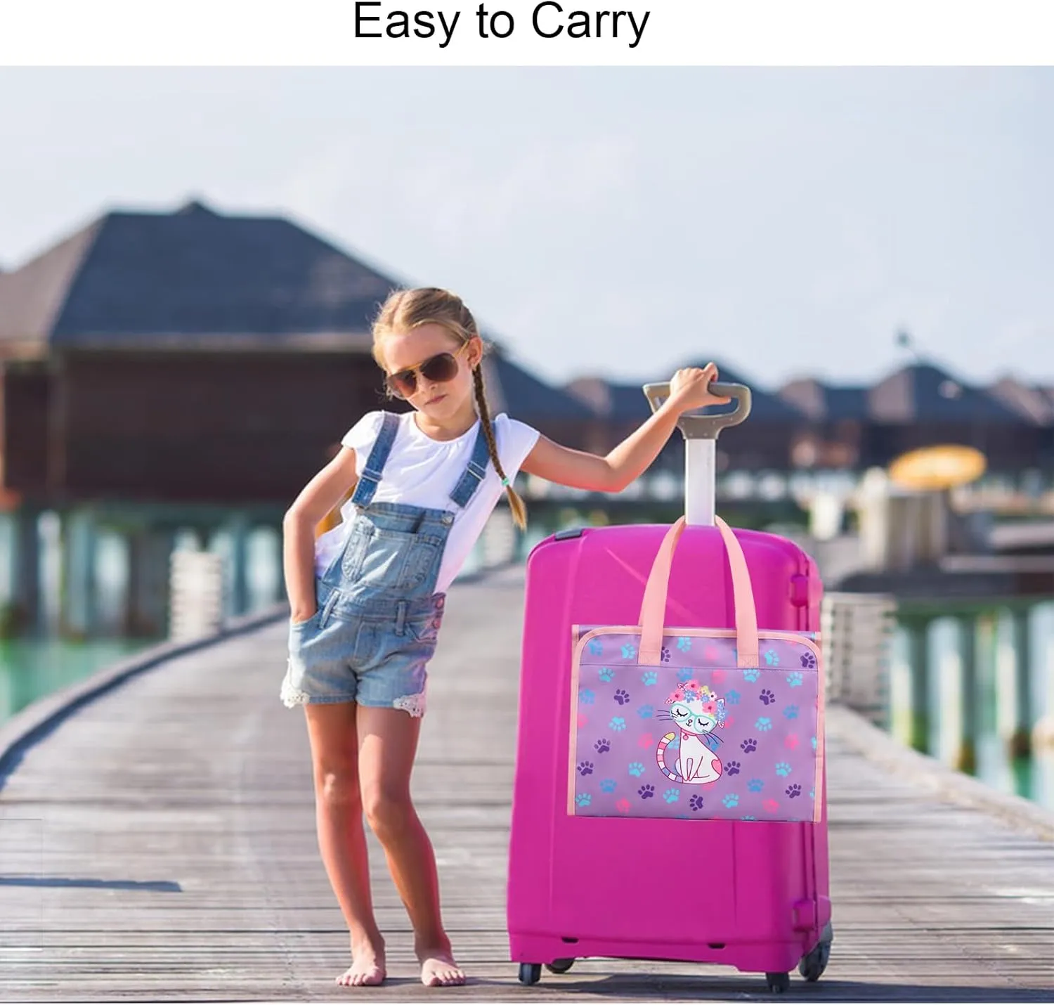Toy Dolls Storage Bag Tote Carrying Case Compatible with LOL Surprise Toys Dolls Omg, Hanging Organizer Storage Bag with 8 Clear Window Pockets, Bag Only (04-Cat Purple)