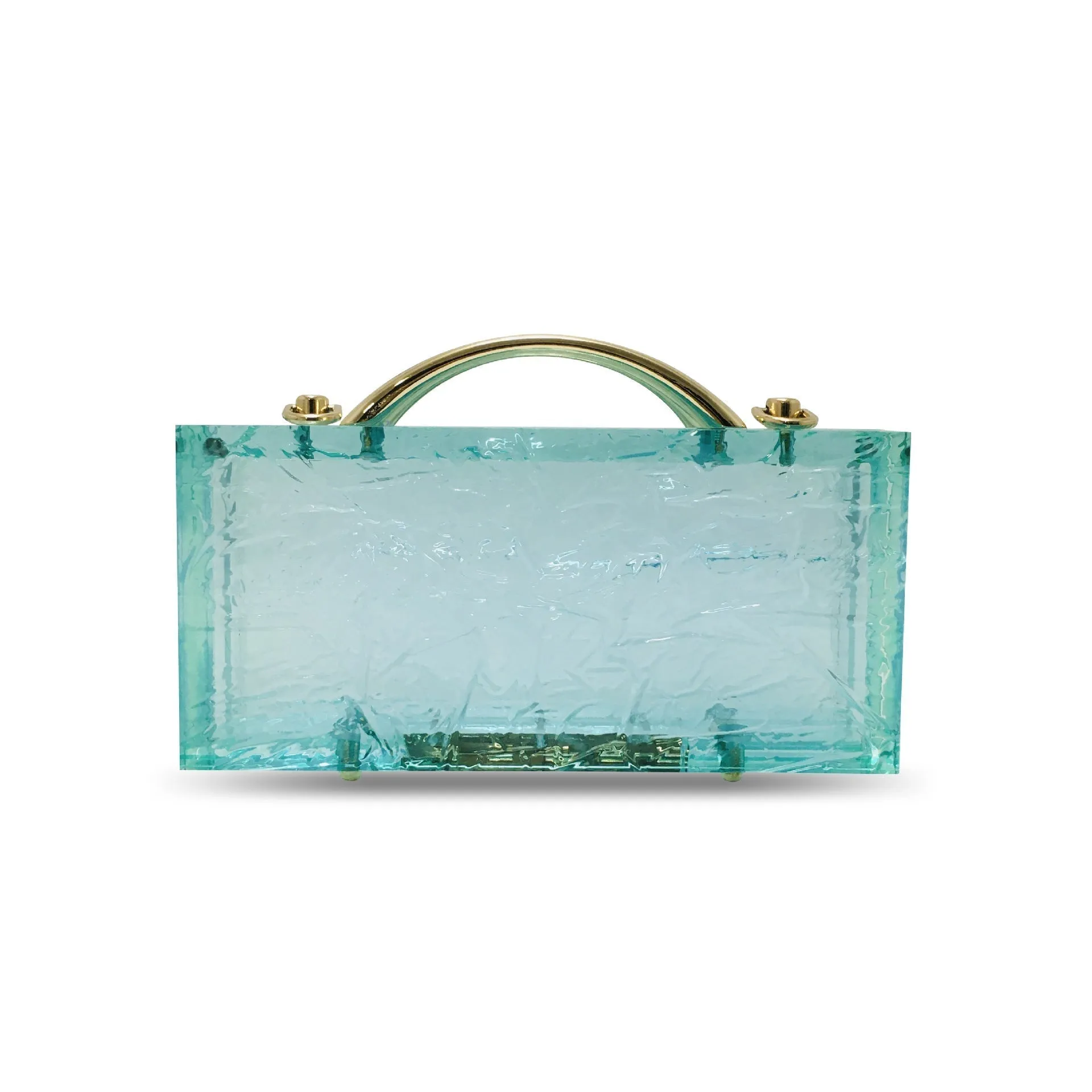 Transparent Acrylic Women Lake Blue Summer Evening Wedding Party Clutch Purse Handbag