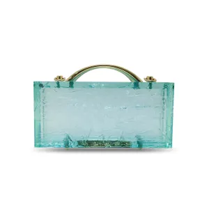 Transparent Acrylic Women Lake Blue Summer Evening Wedding Party Clutch Purse Handbag