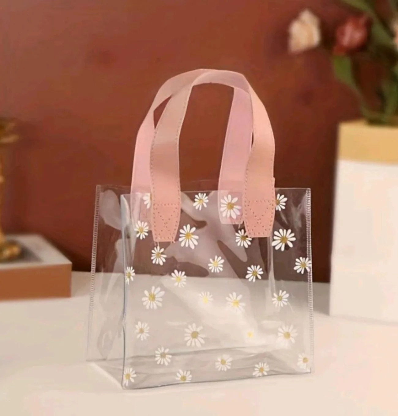 Transparent PVC Tote Bag Goodie Gift Packing Bag