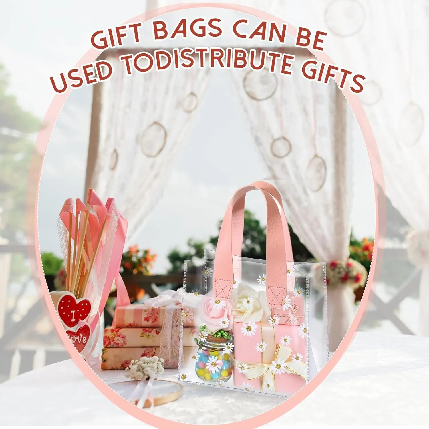 Transparent PVC Tote Bag Goodie Gift Packing Bag