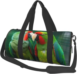 Travel Duffel Bag Foldable Weekender Overnight Bag Two parrots love each other Sports Tote Gym Bag Large Capacity Lightweight Carry On Luggage Bag for Men Women