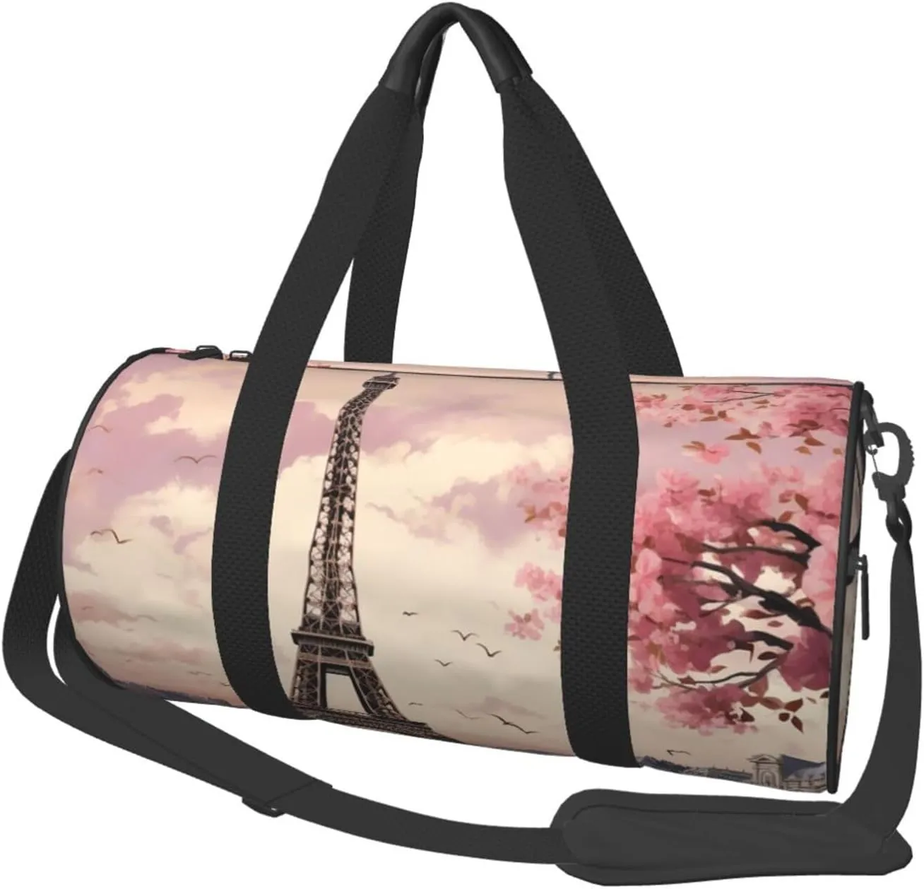 Travel Duffel Bag Foldable Weekender Overnight Bags Romantic Paris Tower Sports Tote Gym Bag Large Capacity Lightweight Carry On Luggage Bags for Men Women