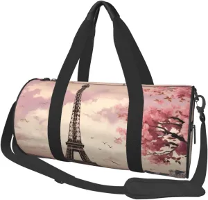 Travel Duffel Bag Foldable Weekender Overnight Bags Romantic Paris Tower Sports Tote Gym Bag Large Capacity Lightweight Carry On Luggage Bags for Men Women
