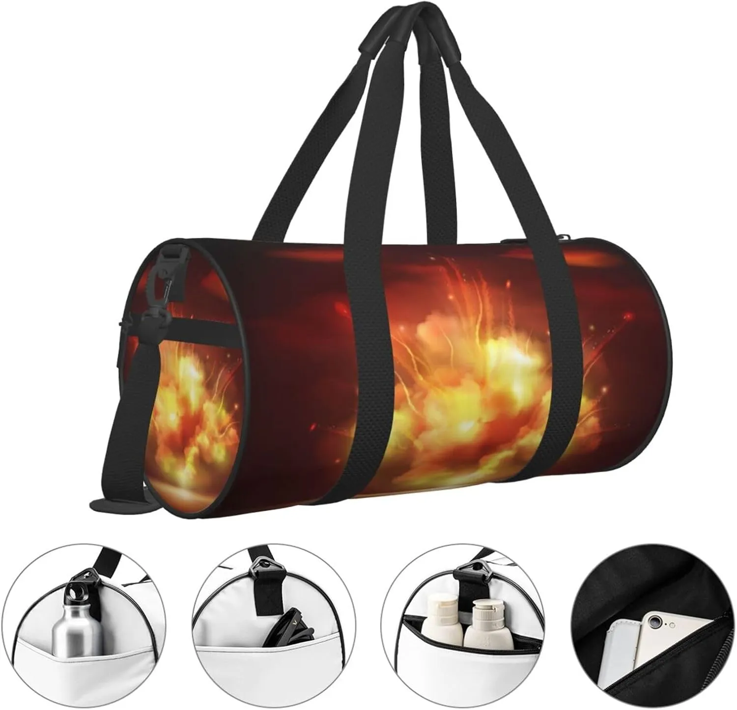 Travel Duffle Bag for Men Women, Night Explosion Duffle Bags for Sport Gym Overnight Luggage