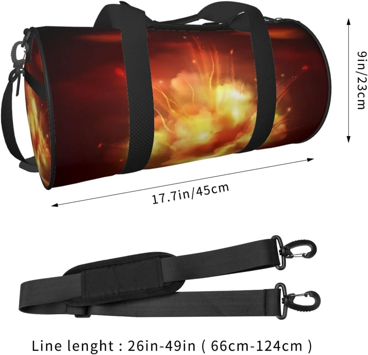 Travel Duffle Bag for Men Women, Night Explosion Duffle Bags for Sport Gym Overnight Luggage