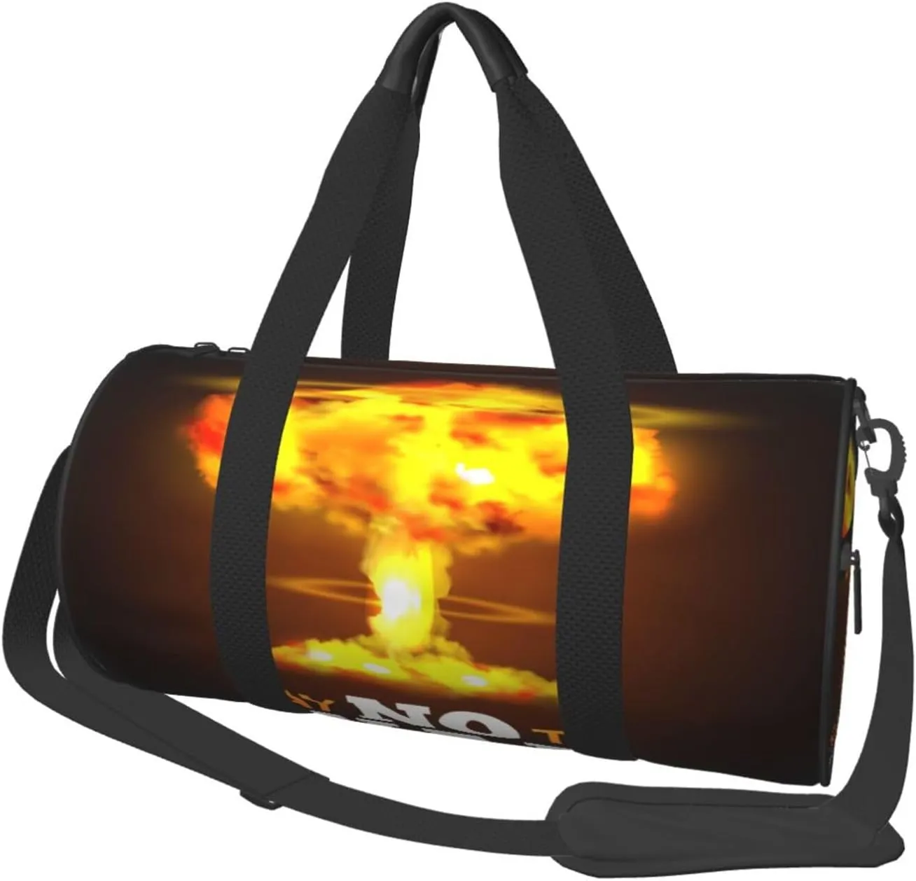Travel Duffle Bag for Men Women, No War Nuclear Explosion Duffle Bags for Sport Gym Overnight Luggage