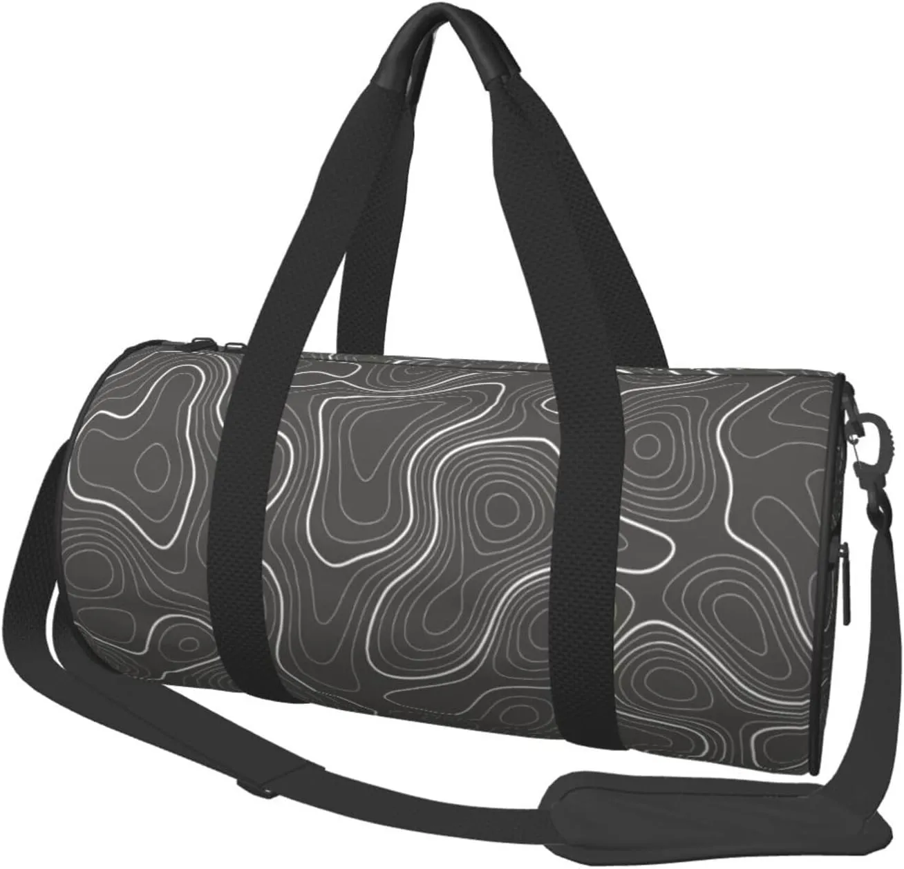 Travel Duffle Bag for Men Women, Topography Contour Map Duffle Bags for Sport Gym Overnight Luggage