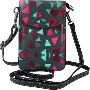 Triangular pattern Printed Women's Crossbody Phone Bag - Perfect for Travel and Shopping