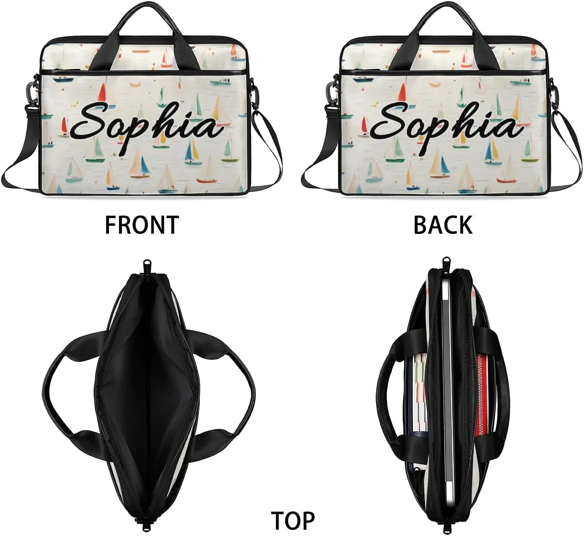 TropicalLife Personalized Laptop Bag 15 Inch Custom Sleeve Case with Handle Shoulder Strap Computer Messenger Bag