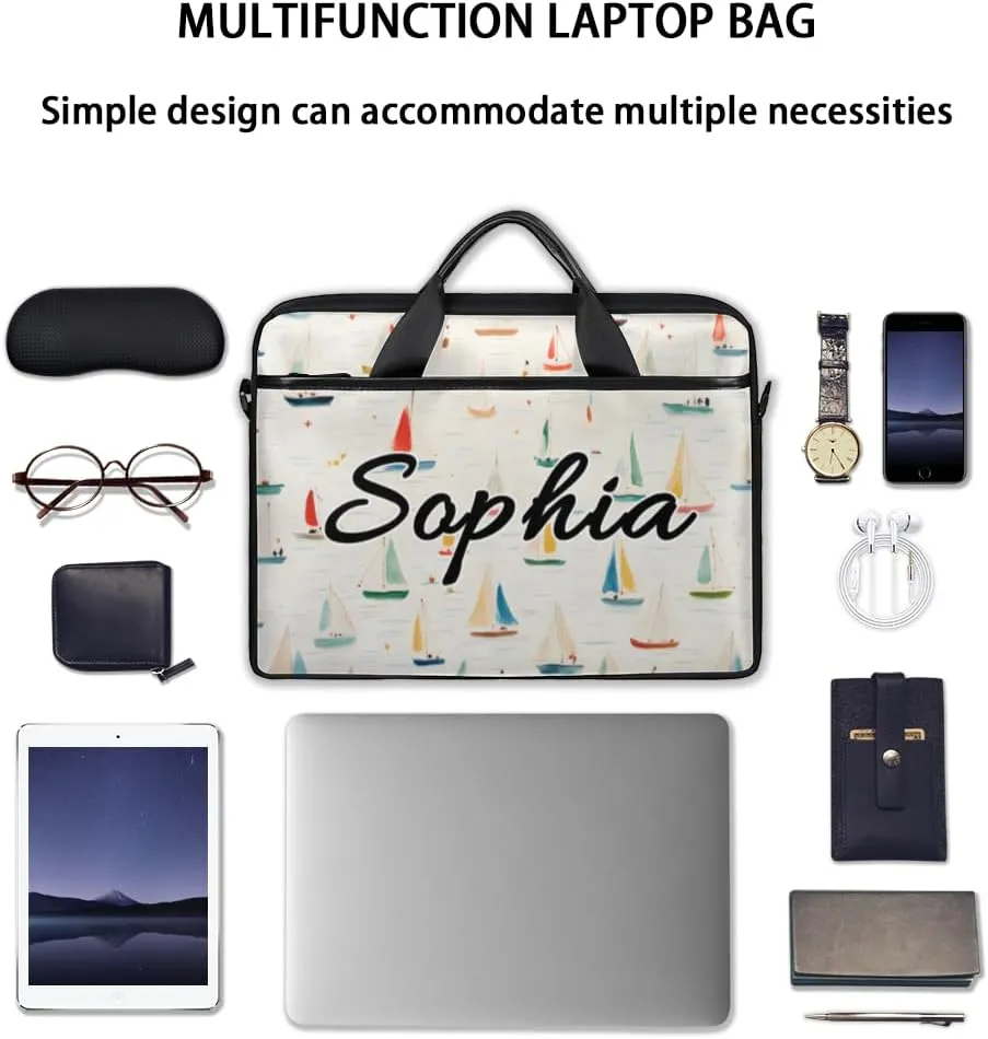 TropicalLife Personalized Laptop Bag 15 Inch Custom Sleeve Case with Handle Shoulder Strap Computer Messenger Bag