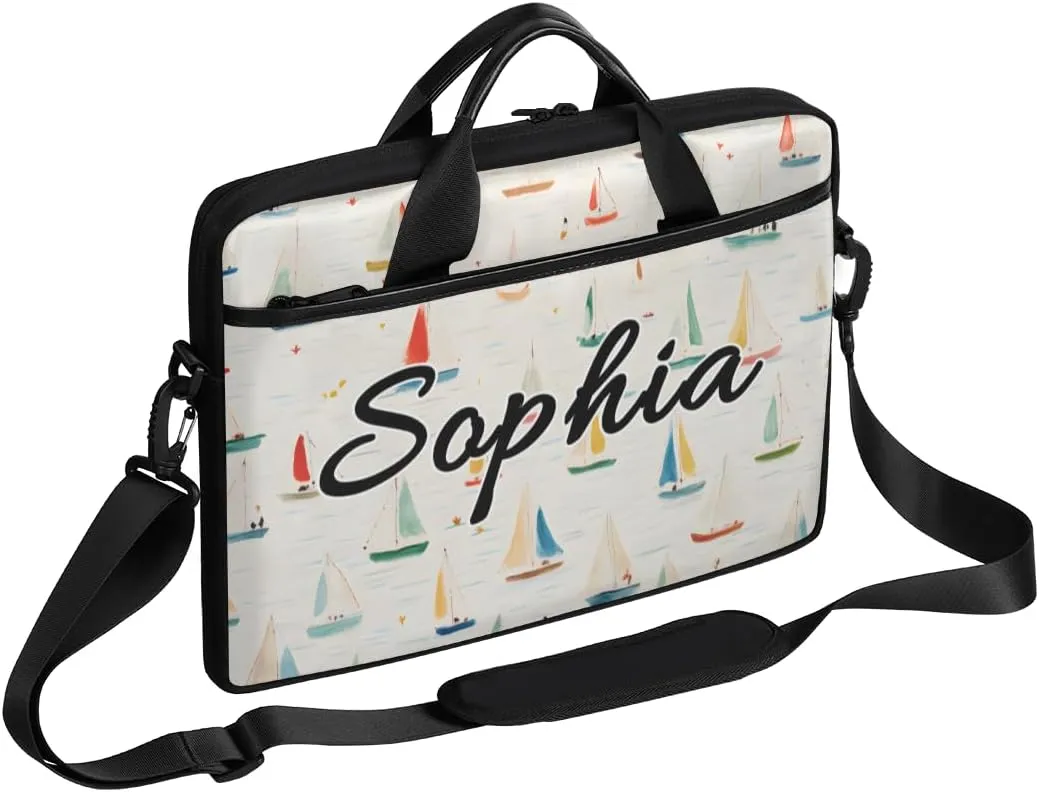 TropicalLife Personalized Laptop Bag 15 Inch Custom Sleeve Case with Handle Shoulder Strap Computer Messenger Bag