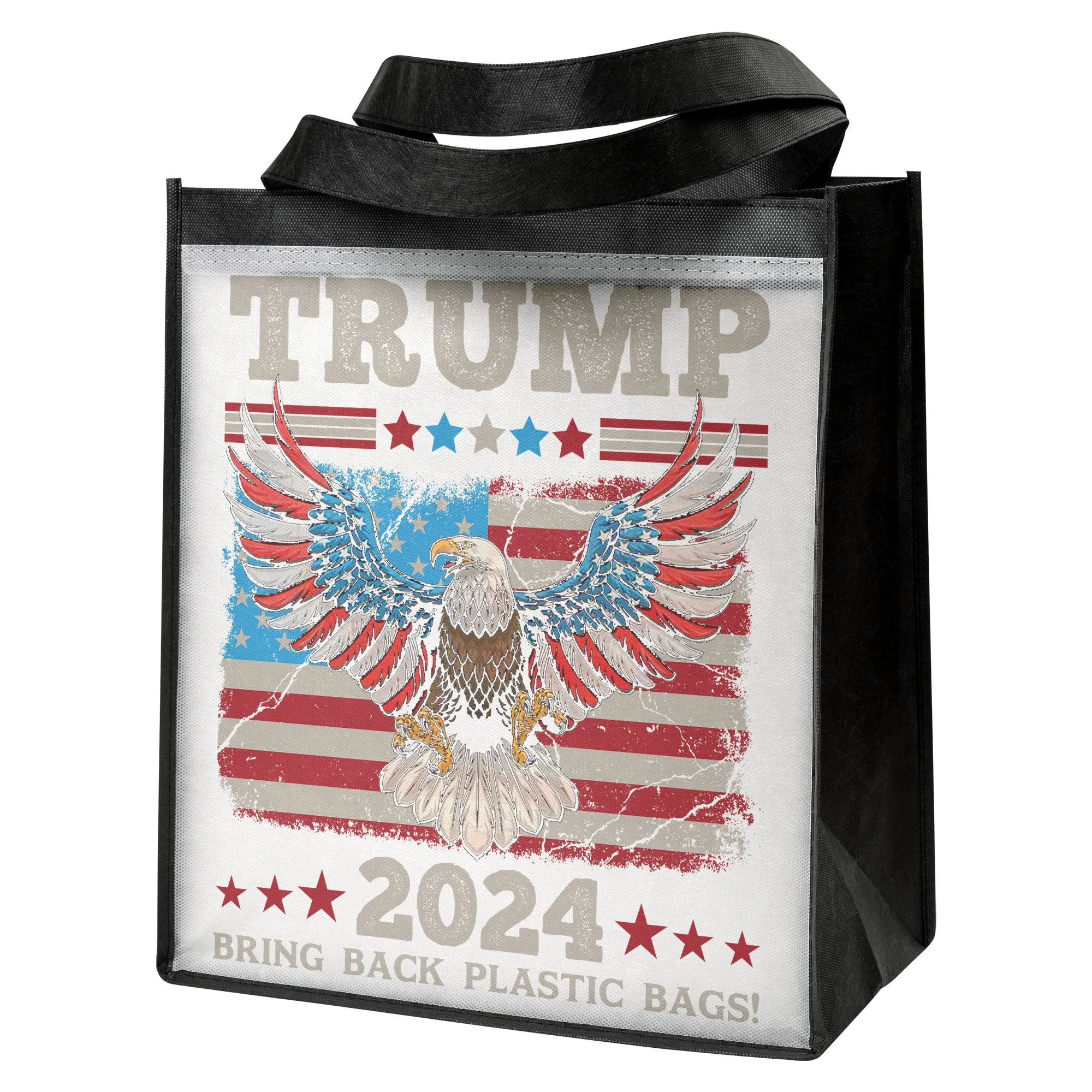 Trump 2024 Tote Bag, Trump Bring Back Plastic Bags Grocery Tote, Funny Tote Bag, Reusable Shopping Bag