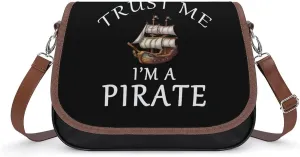 Trust Me I'm A Pirate Crossbody Purses for Women PU Leather Shoulder Bag Handbag Clucth
