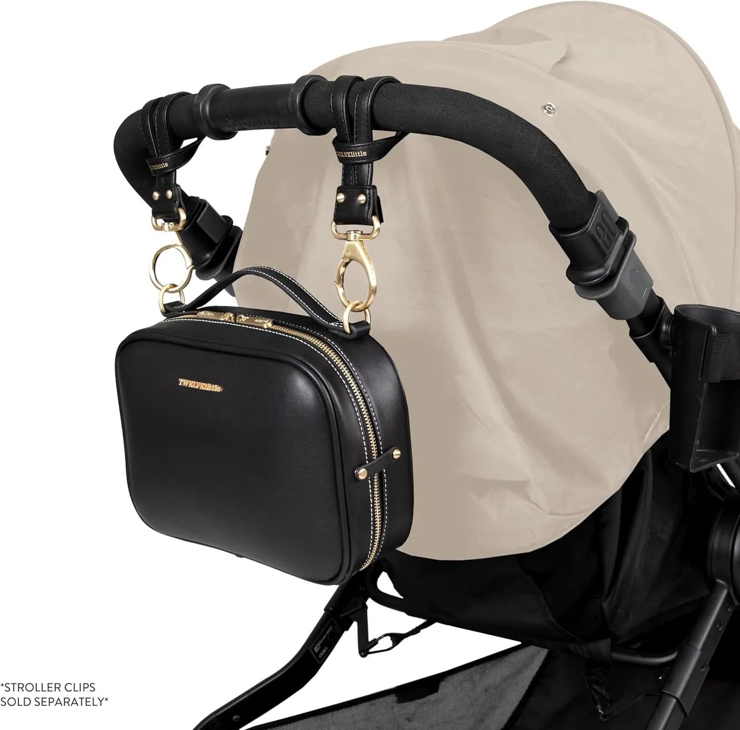 TWELVElittle Luxe Diaper Clutch - Crossbody Diaper Bag with Portable Changing Pad, Zip Out Pouch and Wipes Case
