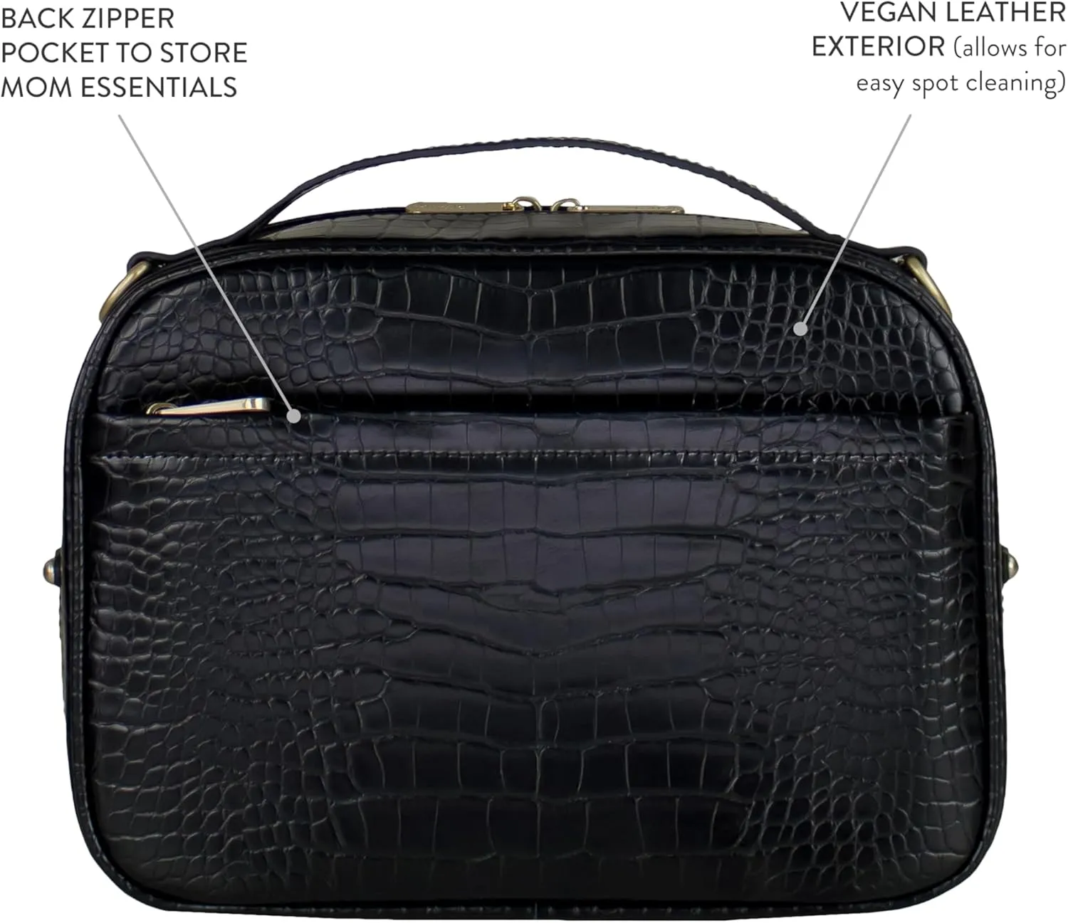 TWELVElittle Luxe Diaper Clutch - Crossbody Diaper Bag with Portable Changing Pad, Zip Out Pouch and Wipes Case