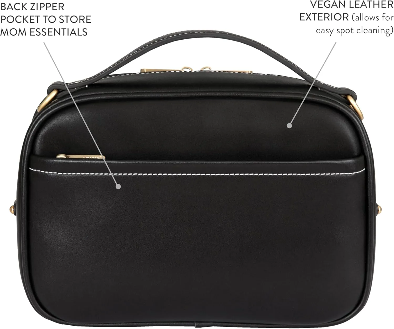 TWELVElittle Luxe Diaper Clutch - Crossbody Diaper Bag with Portable Changing Pad, Zip Out Pouch and Wipes Case