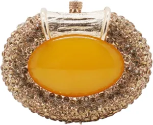 UMREN Women Crystal Oval Shell Evening Purse Bags Luxury Rhinestone Clutch Unique Gems Handbag Bridal Wedding Shoulder Bag