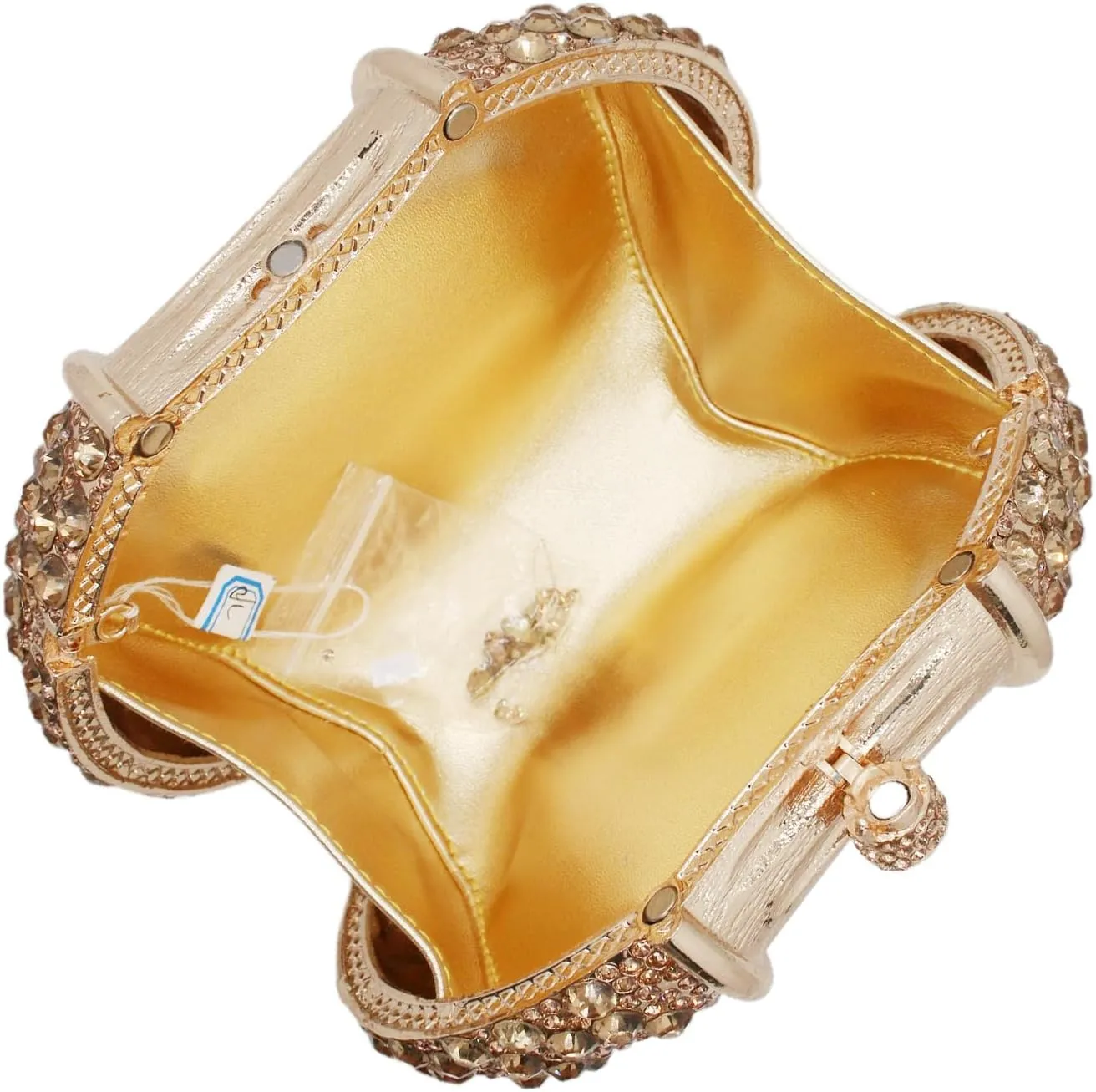 UMREN Women Crystal Oval Shell Evening Purse Bags Luxury Rhinestone Clutch Unique Gems Handbag Bridal Wedding Shoulder Bag