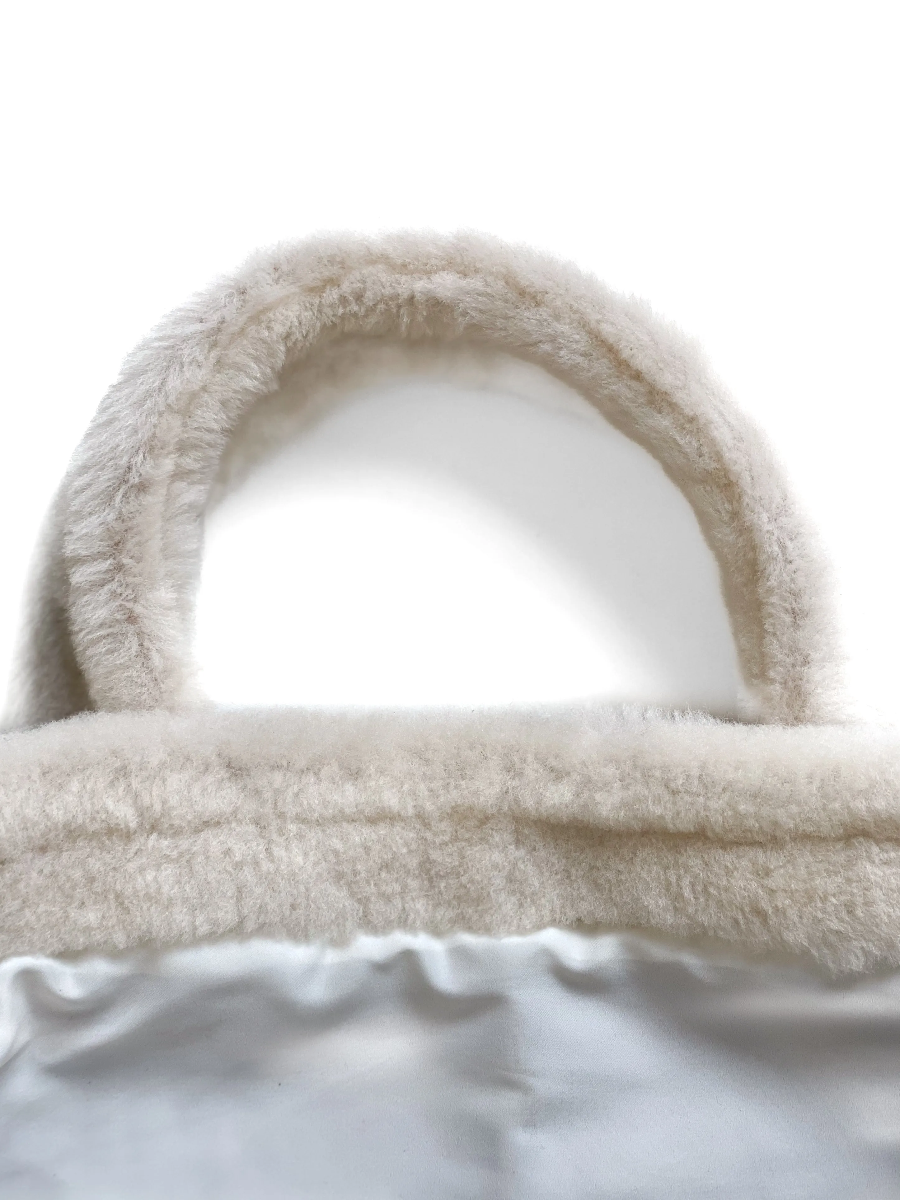Upcycled Shearling Tote - Cream