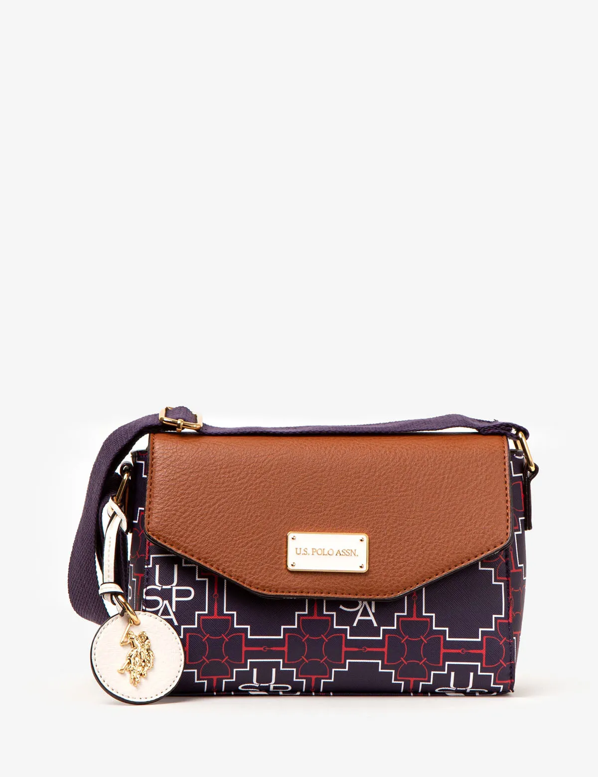 USPA GEOMETRIC PRINT CROSSBODY BAG