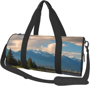 Vancouver Golf Course Printed Travel Bag,Round Personal Item Storage bag,Foldie Duffel Bag for Traveling Vacation,Fitness,Sports