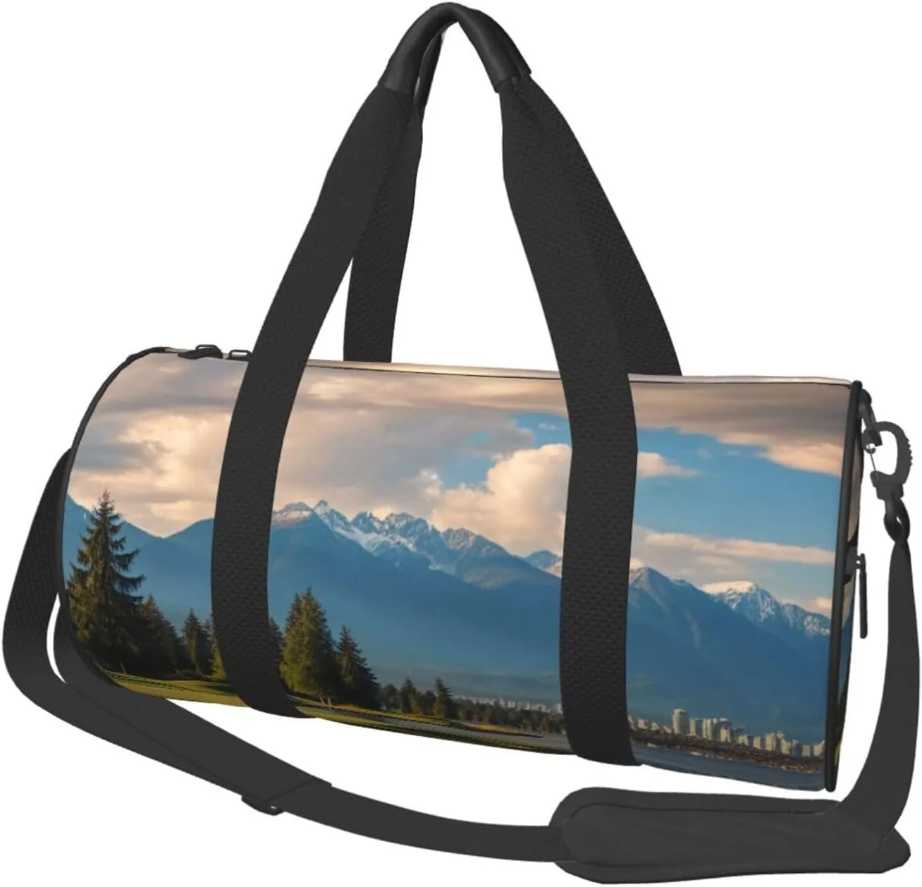 Vancouver Golf Course Printed Travel Bag,Round Personal Item Storage bag,Foldie Duffel Bag for Traveling Vacation,Fitness,Sports