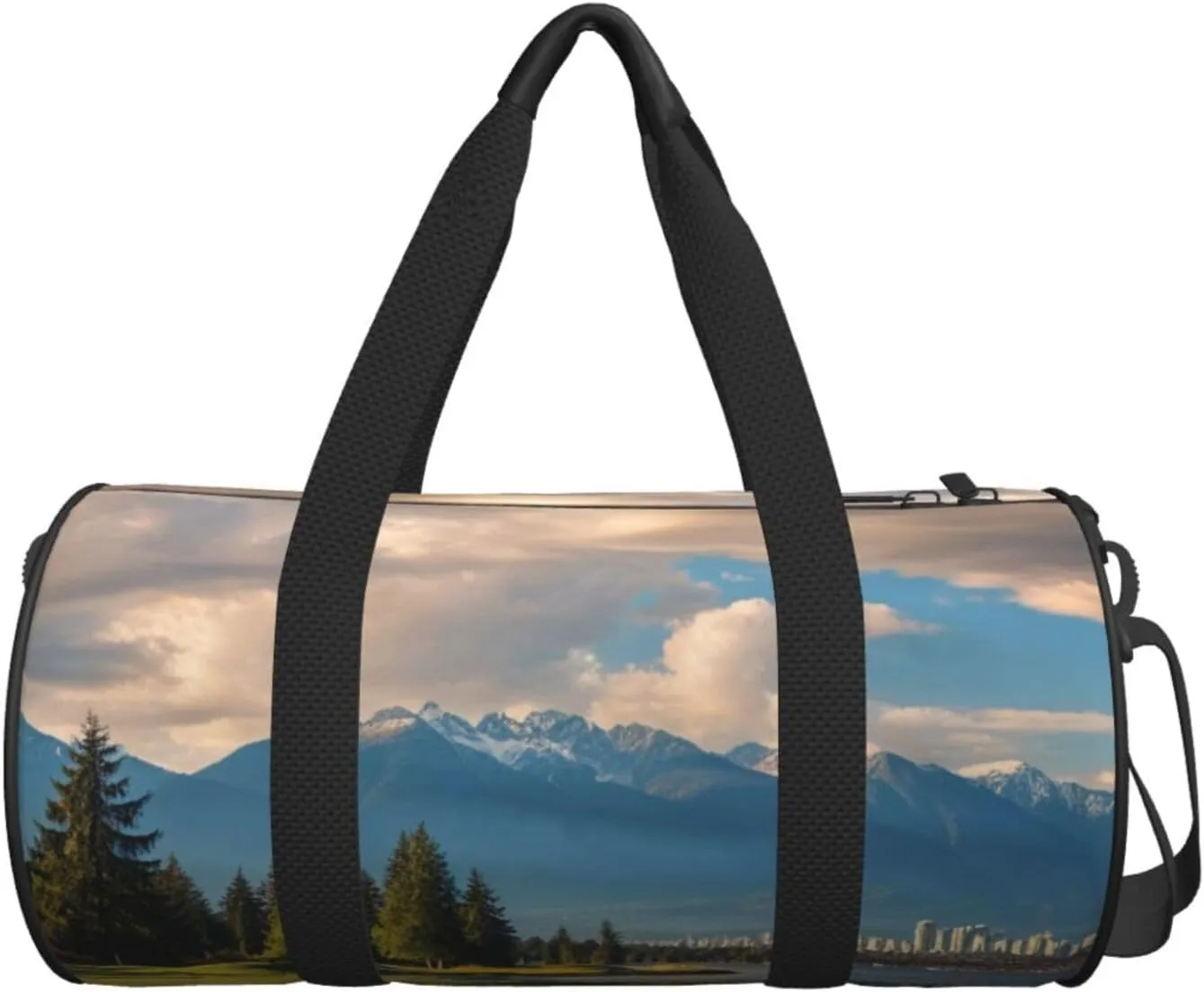 Vancouver Golf Course Printed Travel Bag,Round Personal Item Storage bag,Foldie Duffel Bag for Traveling Vacation,Fitness,Sports