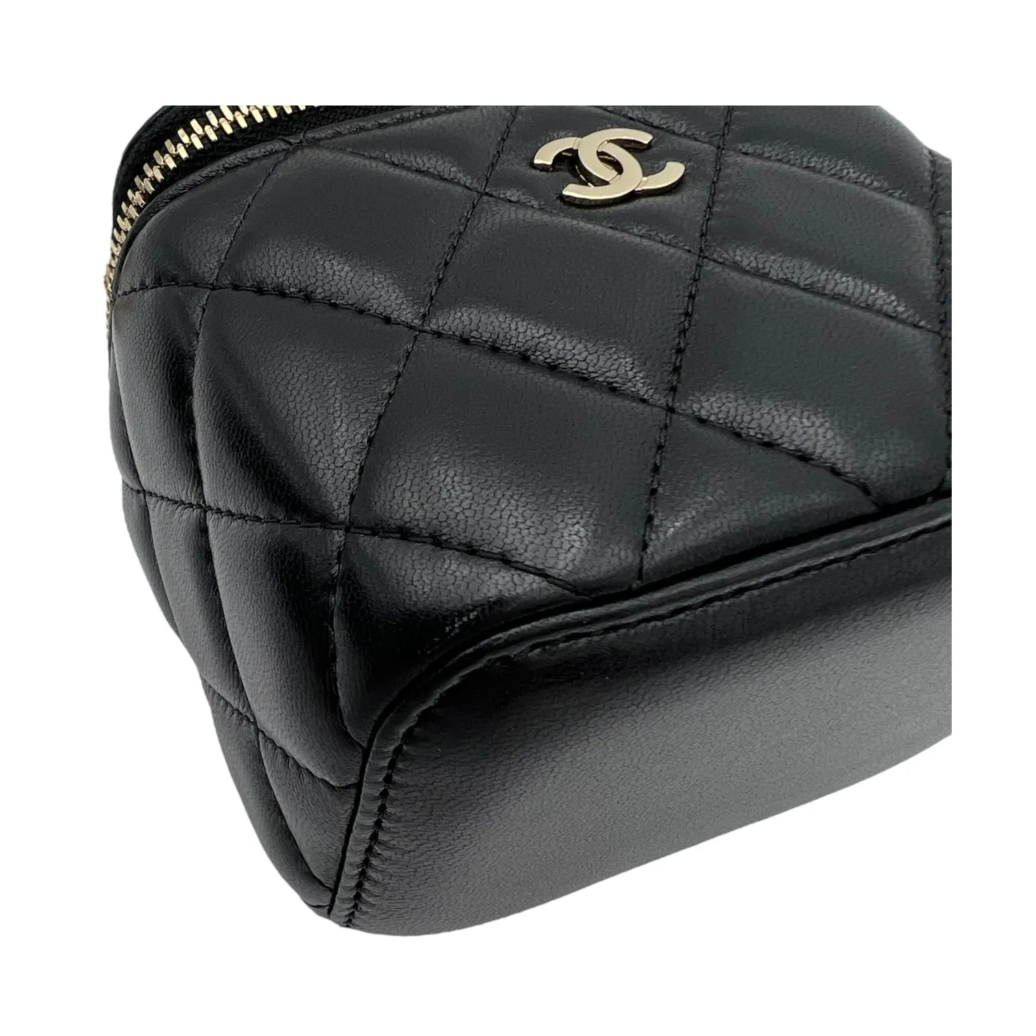 Vanity Crossbody Bag Black in Lambskin, Gold hardware