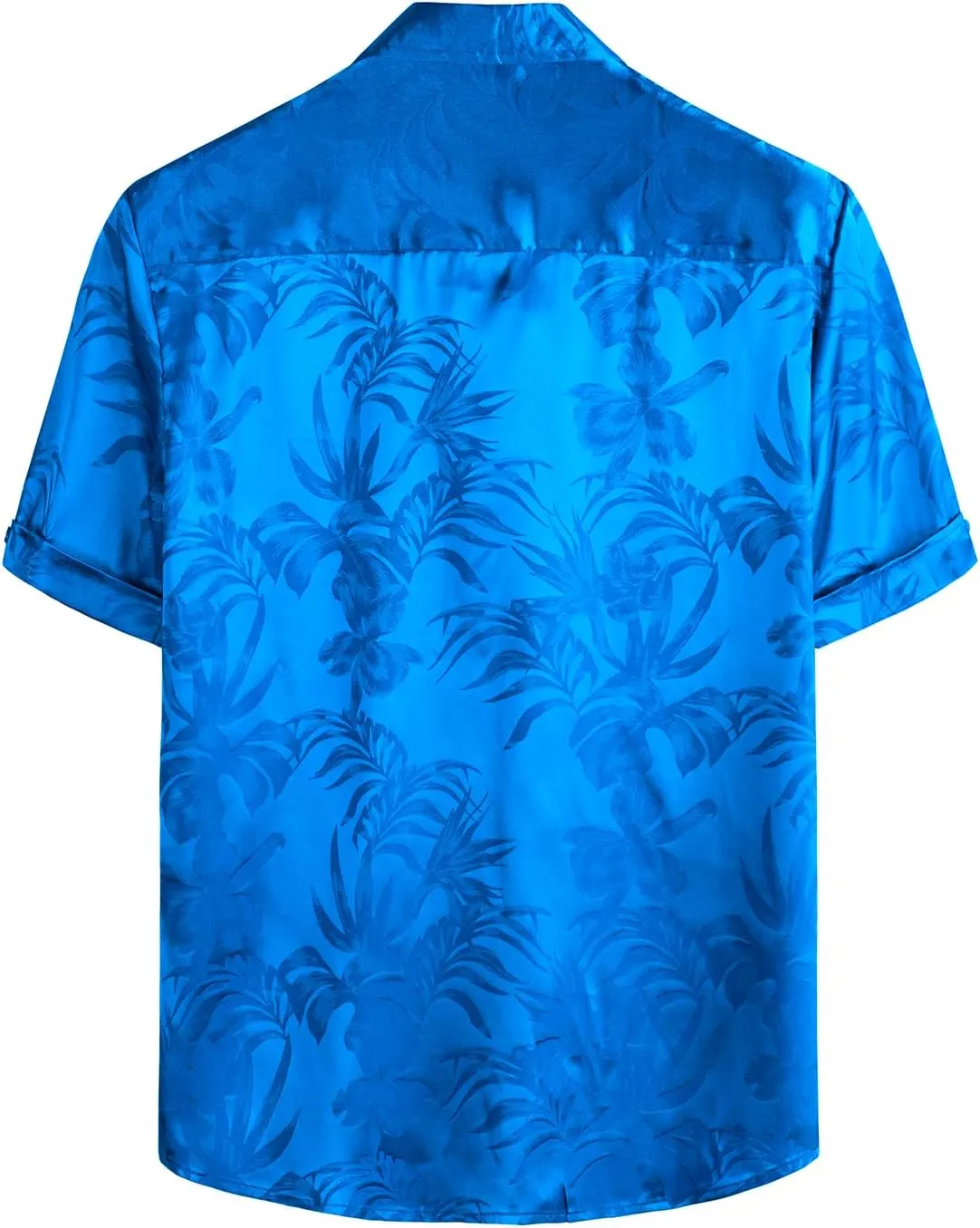 VATPAVE Mens Summer Jacquard Regular Fit Shirts Casual Button Down Short Sleeve Beach Tops with Pocket