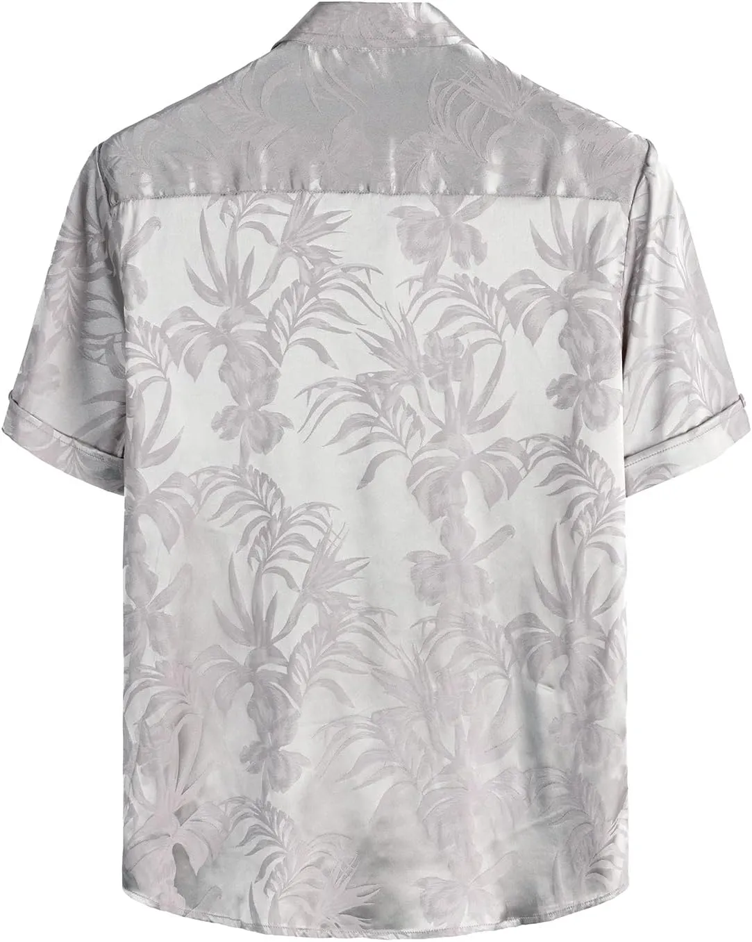 VATPAVE Mens Summer Jacquard Regular Fit Shirts Casual Button Down Short Sleeve Beach Tops with Pocket