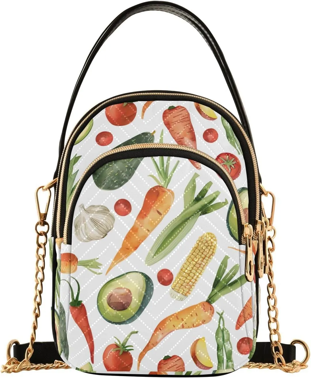 Vegetables Carrot Avocado Small Crossbody Bags for Women Adjustable Strap Purses Travel Handbags 20858087