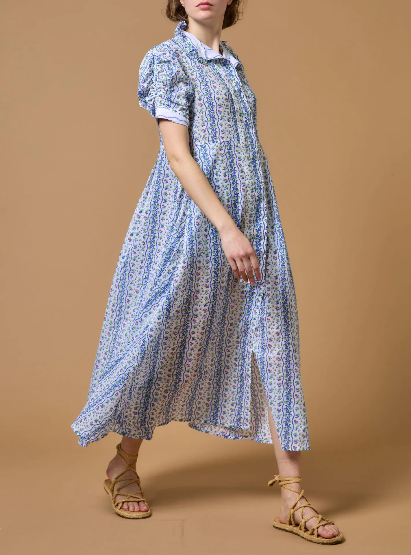 Venetia Dress - Liselund Print - Green / Cobalt