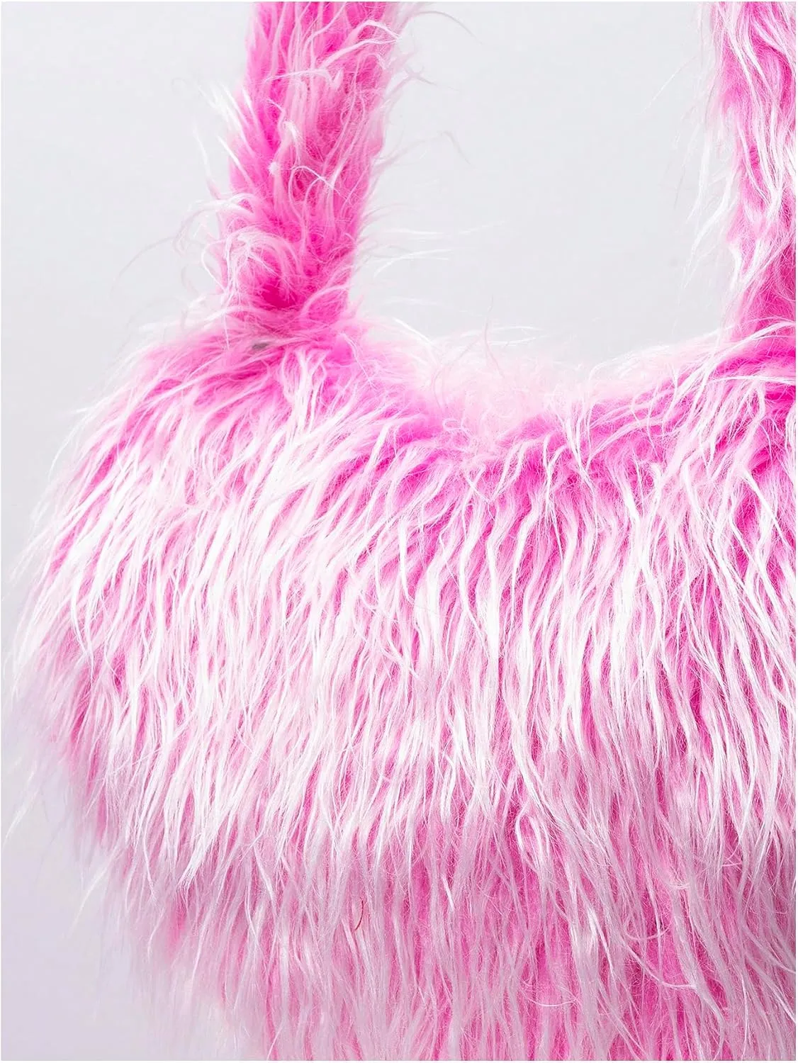 Verdusa Women's Fuzzy Crossbody Shoulder Bags Furry Shoulder Bag Purses