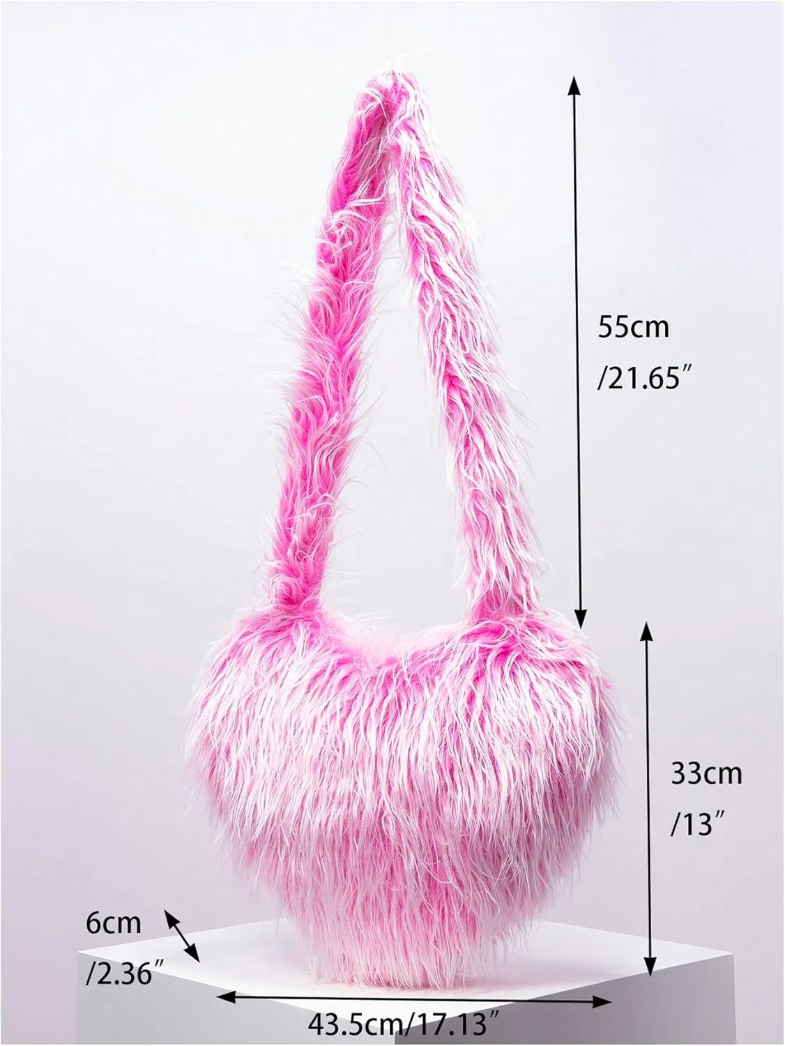 Verdusa Women's Fuzzy Crossbody Shoulder Bags Furry Shoulder Bag Purses