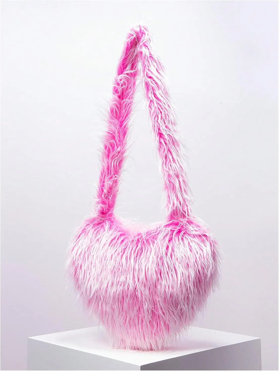 Verdusa Women's Fuzzy Crossbody Shoulder Bags Furry Shoulder Bag Purses