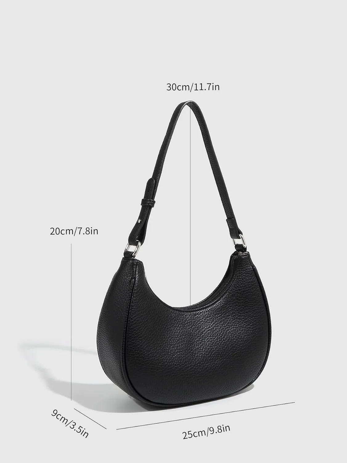 Verdusa Women's Leather Cresent Shoulder Bags Top Handle Hobo Underarm Purse