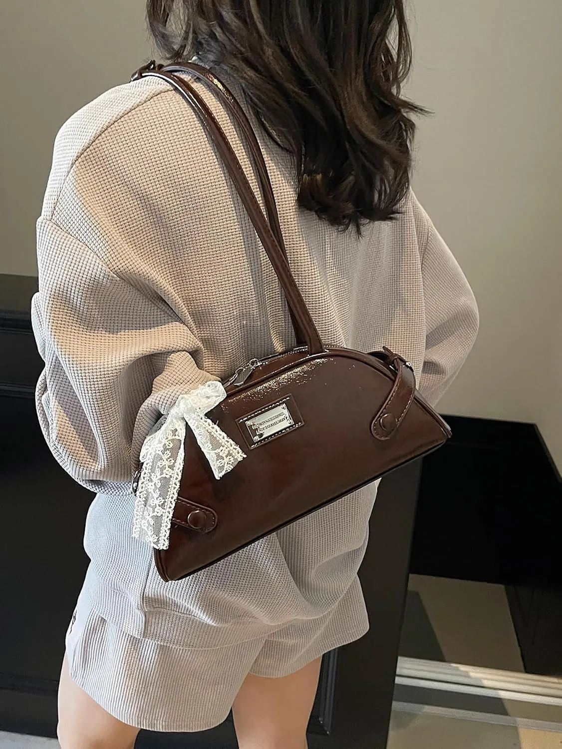 Verdusa Women's PU Leather Buckle Underarm Bags Vintage Top Handle Shoulder Handbags