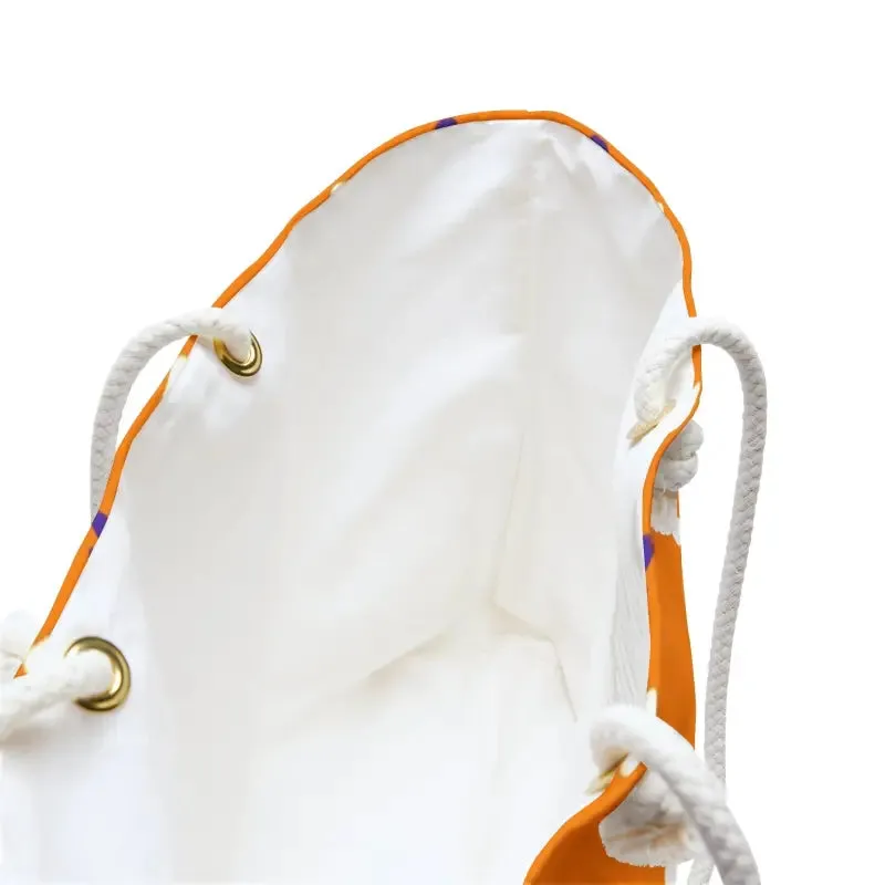 Vibrant Orange Floral Oversized Polyester Weekender Bag
